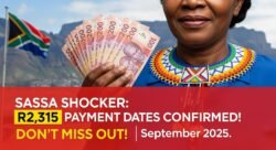 Confirmed Dates: R2,315 SASSA Grant Provincial Schedule September 2025